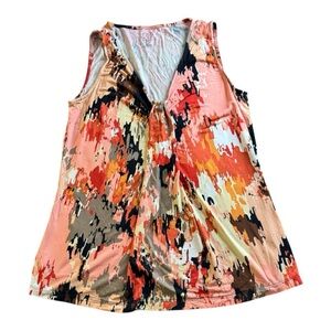 Vibrant Sleeveless Abstract Top